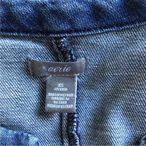 Aerie Chambray Lace Up Denim Mini Dress - Picture 7 of 8